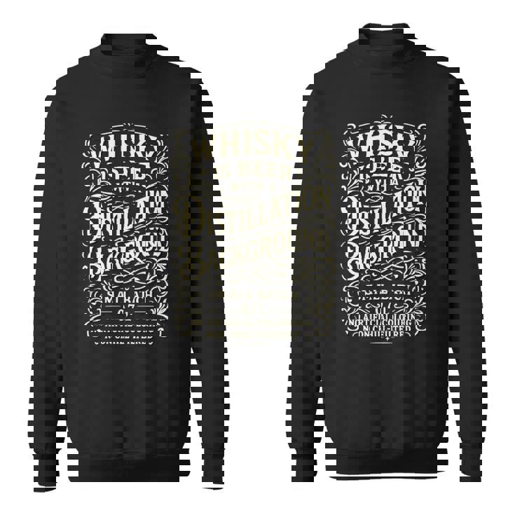 ウイスキーはスコッチと言う蒸留の背景を持つビール 長袖tシャツ スウェットシャツ
