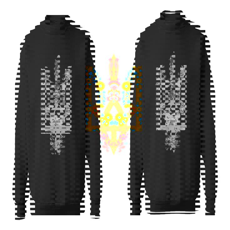 ウクライナ Trysub ヒマワリ レトロ フローラル ウクライナyshyvanka 長袖tシャツ スウェットシャツ