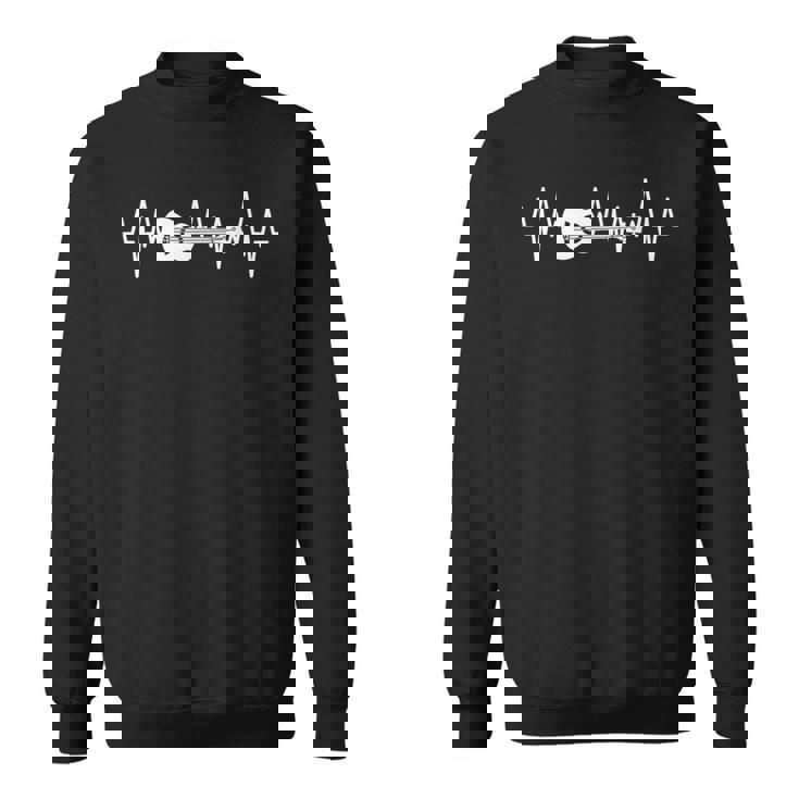 ウクレレ・ハートライン ウクレレ愛好家 スウェットシャツ