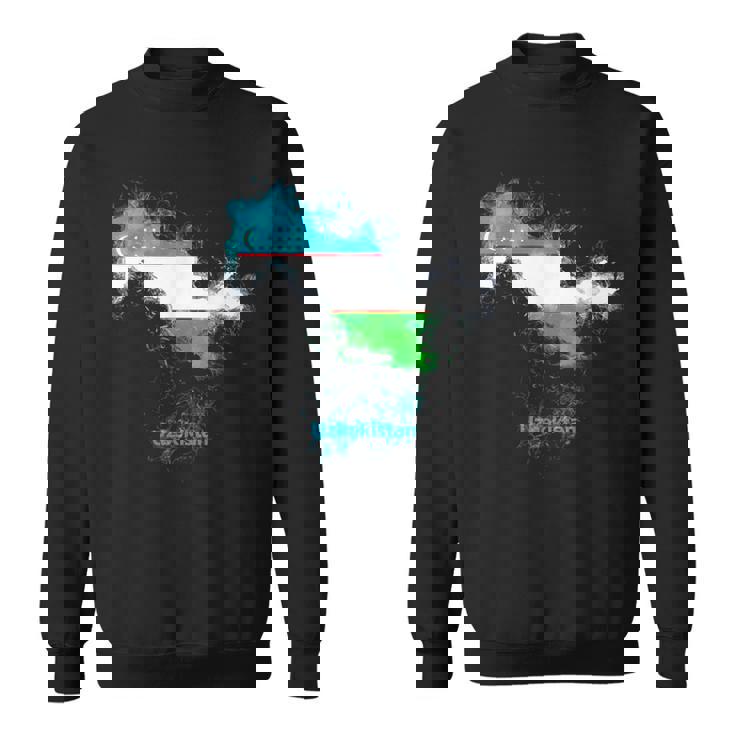 ウズベキスタン 国旗 地図 ウズベク ウズベキスタン スウェットシャツ