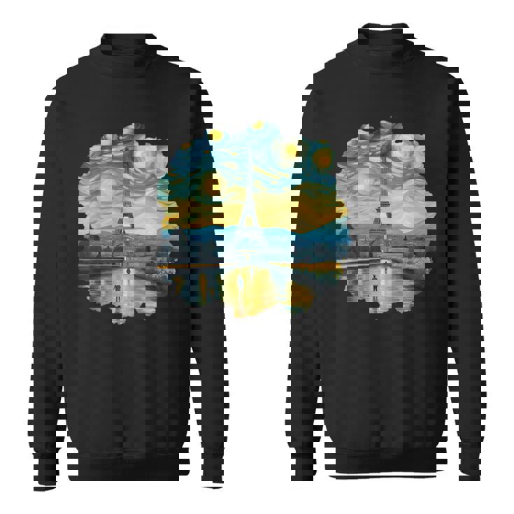 エッフェル塔 アートワーク ルーヴル美術館 フランス観光 パリ スウェットシャツ