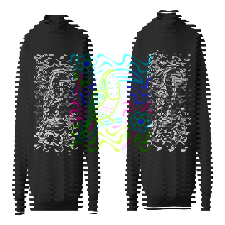 オオハシの鳥 アラカリ オオハシ オオハシ モラ アート パナマ・クナ族作 スウェットシャツ