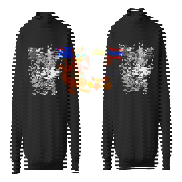 オーストラリア カンガルー タイ 象 オーストラリアの旗 タイの遺産 誇り オーストラリア タイ 愛国者 オーストラリア スウェットシャツ