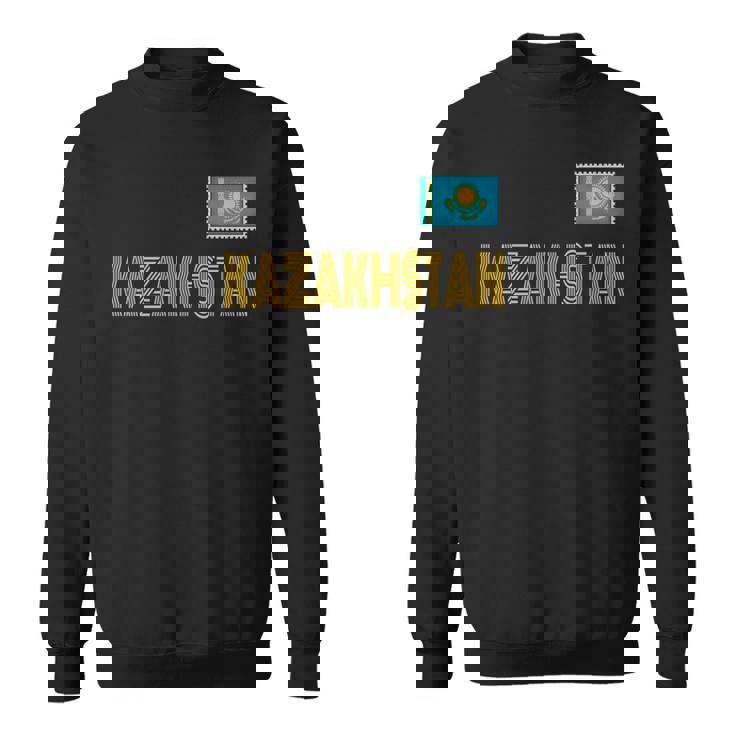 カザフスタン、カザフスタンの国旗、カザフスタンの国旗 長袖tシャツ スウェットシャツ