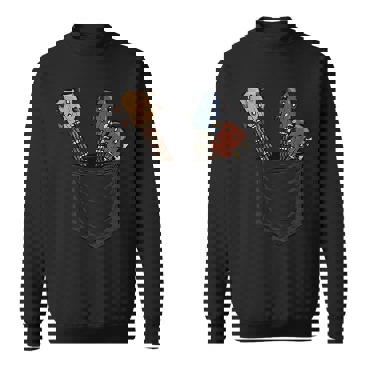 カジュアル ウクレレコレクション ポケットにハワイウクレレ スウェットシャツ