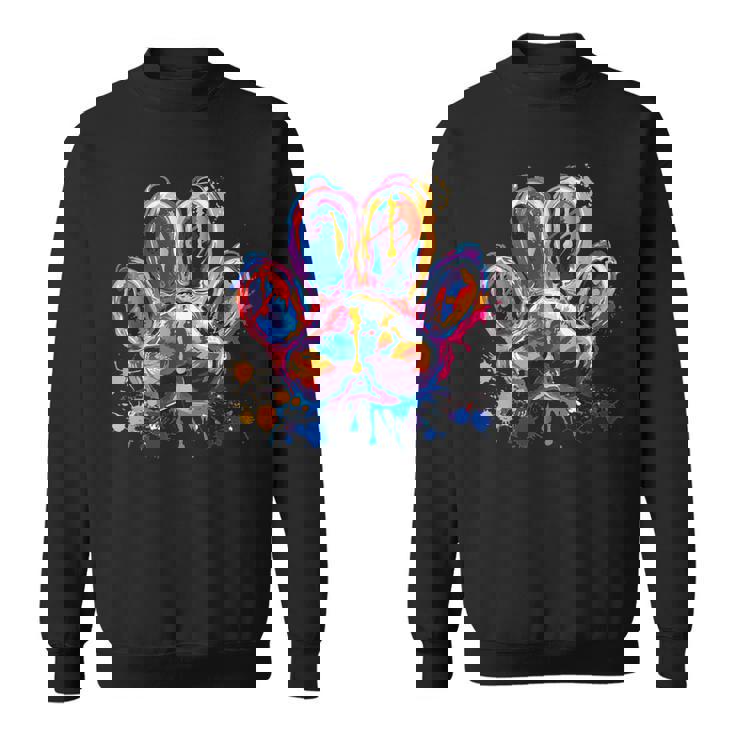 カラフルな動物の犬の足跡 スウェットシャツ