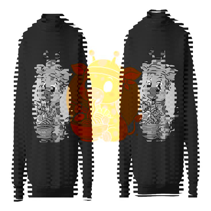 カワイイキリン食べるラーメングラフィック 日本のキリングラフィック スウェットシャツ