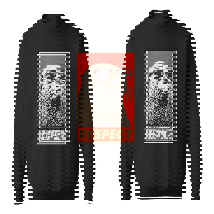 カワウソ 動物 リスペクト ヴィンテージ レトロ スウェットシャツ