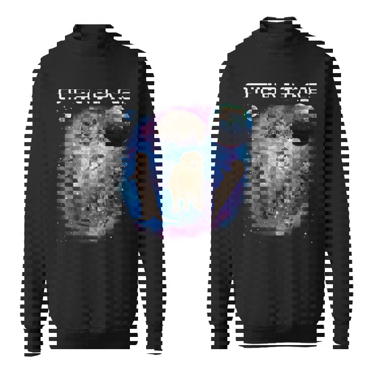 カワウソ宇宙 面白いカワウソ 宇宙カワウソ 長袖tシャツ スウェットシャツ