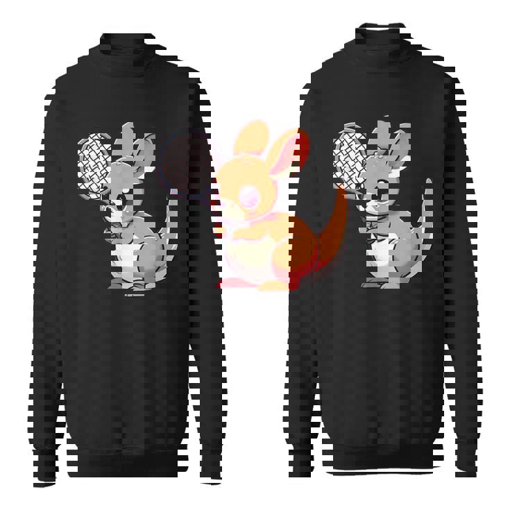 カンガルー かわいい ラケット スポーツ テニス プレイ 動物 キャラクター キュート スウェットシャツ