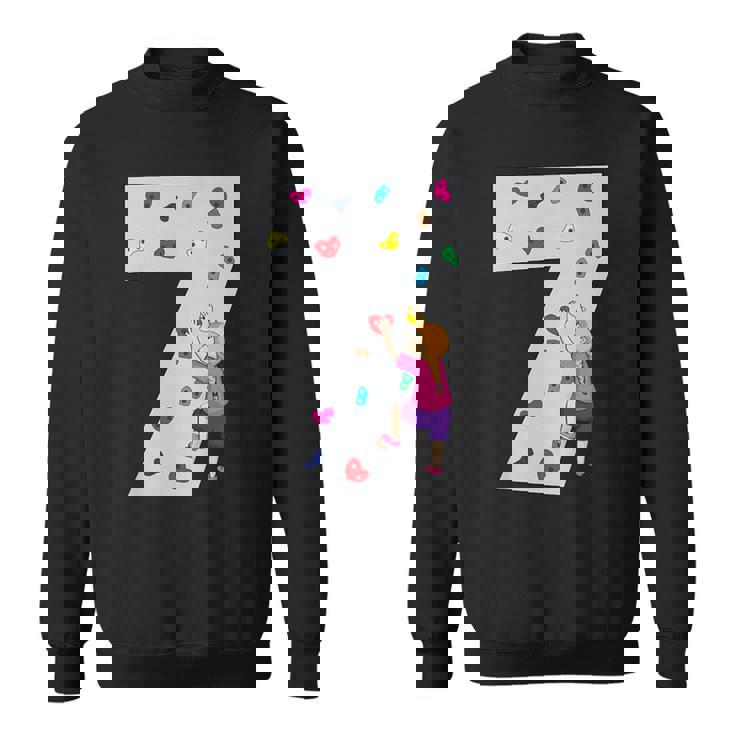 キッズ 7歳の誕生日パーティーケーキクライマークライムボルダリング スウェットシャツ