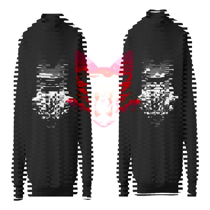 キツネ キツネ 九尾狐シルエット アニメ好き スウェットシャツ