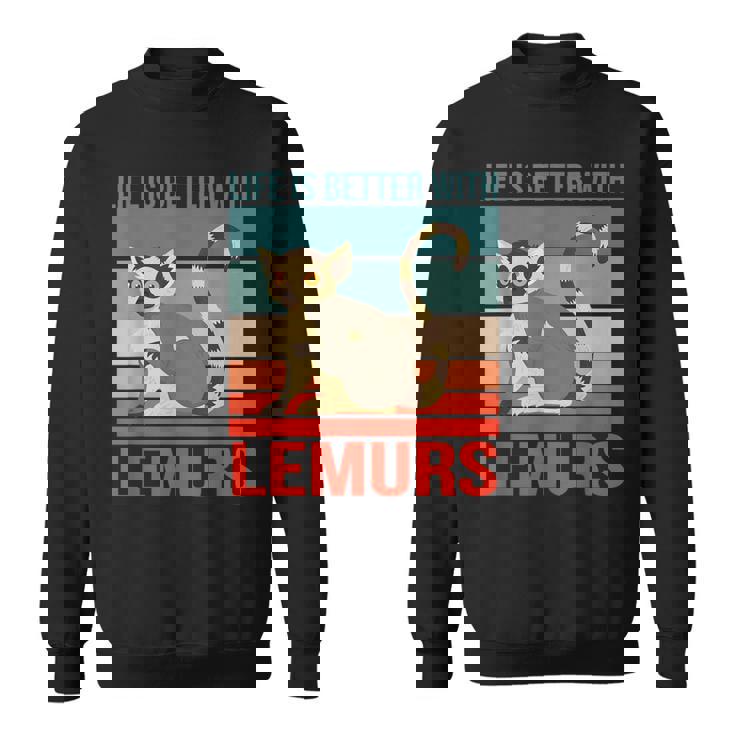 キツネザル ライフ・イズ・ベター 霊長類 キツネザル スウェットシャツ