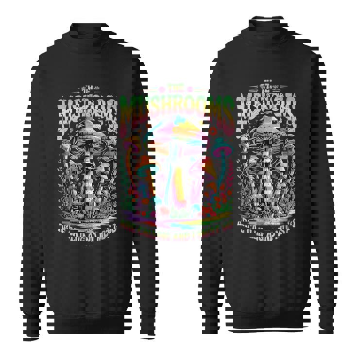 キノコはカラフルなサイケデリックな森の風景を呼んでいます。 スウェットシャツ