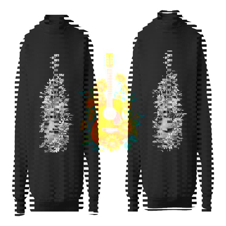 ギター 面白tシャツ おもしろ ギタリスト 服 音楽 メンズ キッズ ネタ 服 オリジナル 軽音 ひまわり スウェットシャツ