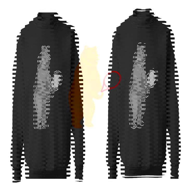 クマ テニス テニスラケット スポーツ スウェットシャツ