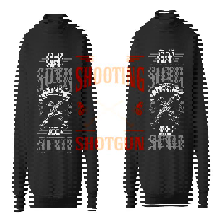 クレー射撃 散弾銃を使ったゴルフのようなもの ショットガン トラップ からのプル ピジョン クレー射撃 スウェットシャツ