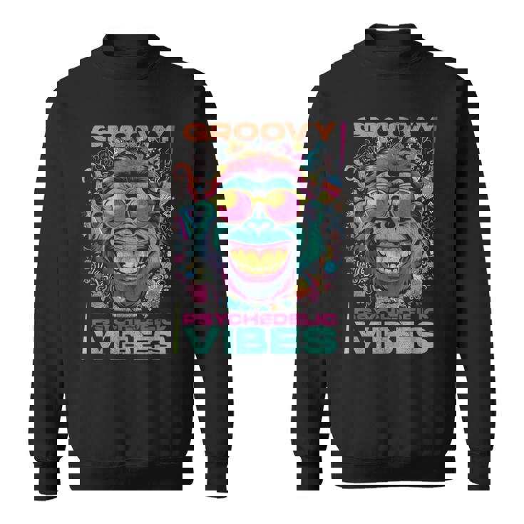 クールなエイプ。グルーヴィーなサイケデリックな雰囲気。 スウェットシャツ