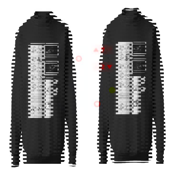 クールなエレベーターボタンアートメンズレディースリフトハロウィンコスチューム スウェットシャツ