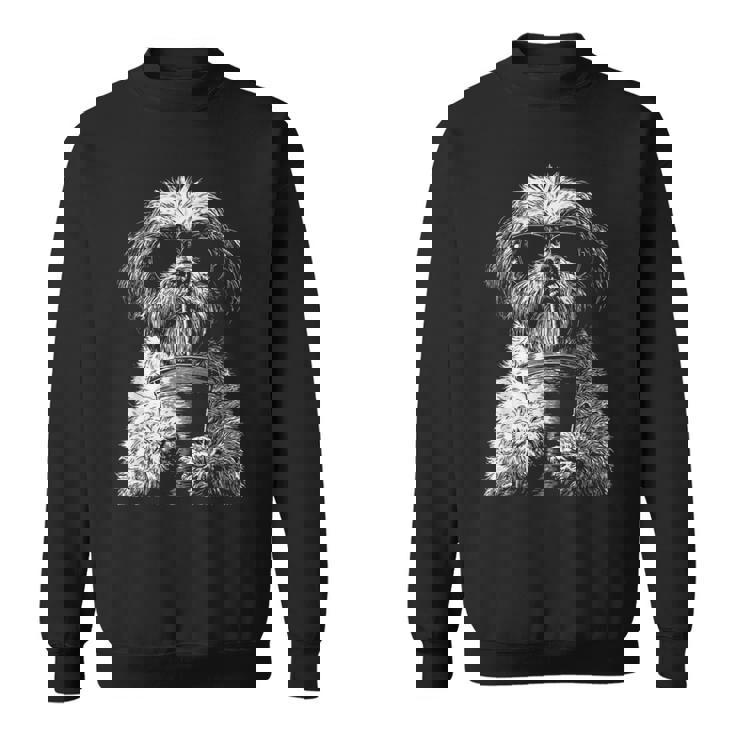 クールシーズードリンクアイスコーヒーファニードッグミームy2kグランジ スウェットシャツ