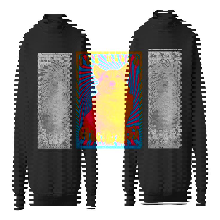 コーギードッグファニーサイケデリック1960年代ウェルシュコーギーペンブローク スウェットシャツ