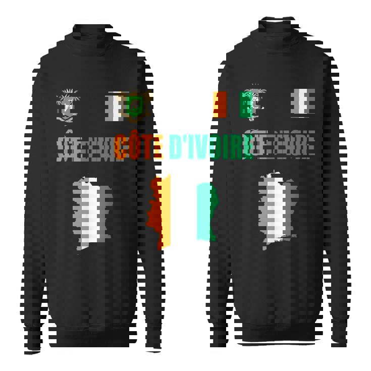 コートジボワール国旗 コートジボワール地図 スウェットシャツ