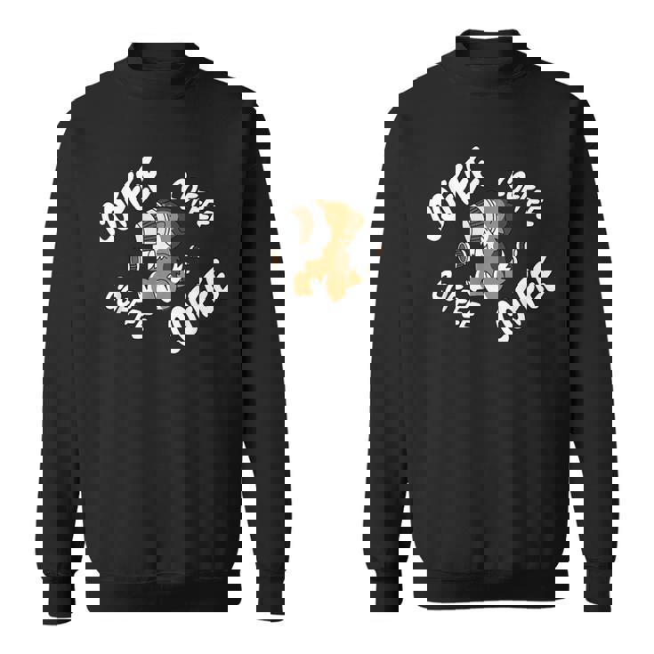 コーヒーシェットランド・シープドッグ犬 スウェットシャツ