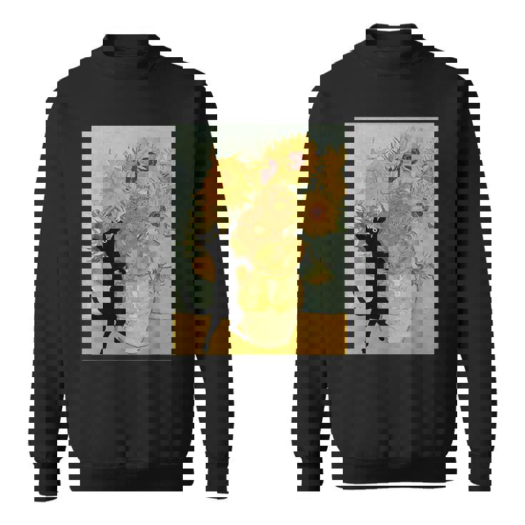 ゴッホ ひまわり 面白い 猫 アート 絵画 スウェットシャツ