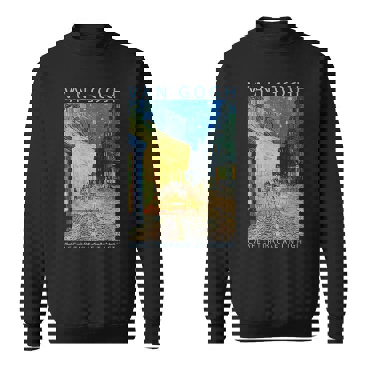 ゴッホ 面白いtシャツ アート 夜のカフェテラス 印象派 絵画 メンズ レディース 面白い 服 美術 油彩画 長袖tシャツ スウェットシャツ