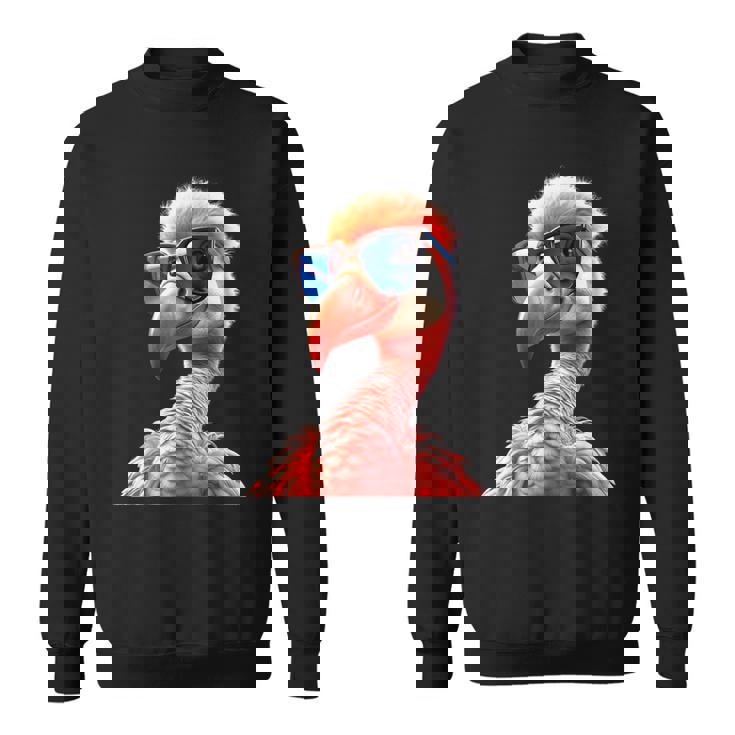 サングラスをかけたフラミンゴ フラミンゴが大好き かわいいフラミンゴ スウェットシャツ