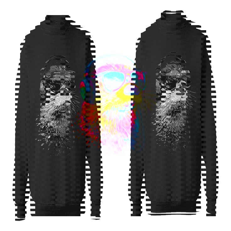 サングラスをかけたラッコ ラッコ大好き テンテン かわいい カワウソ スウェットシャツ