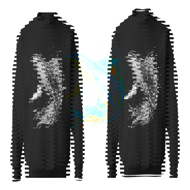 ザトウクジラ 動物 グラフィック イラスト ザトウクジラ スウェットシャツ