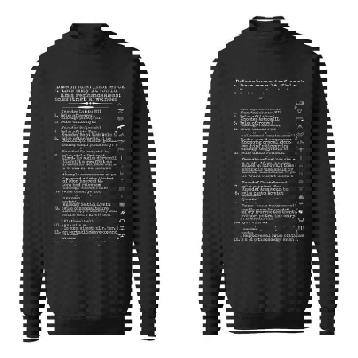 シャーロック・ホームズの長所と短所をワトソンのリスト。 スウェットシャツ