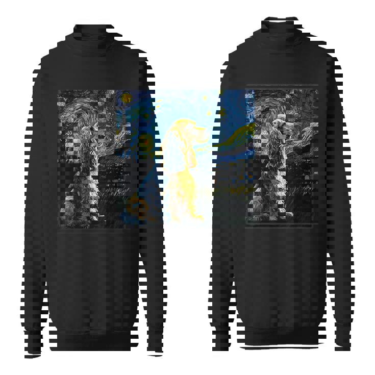 シュルレアリスム 星月夜 イングリッシュコッカースパニエル犬 スウェットシャツ