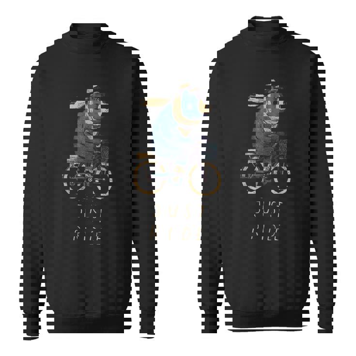 ジャストライド バイクティー。自転車用ティーの上のかわいい熊 スウェットシャツ