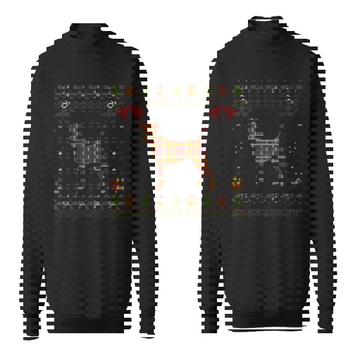 ジャックラッセルテリア レッド 格子柄 犬 アグリークリスマスセーター スウェットシャツ