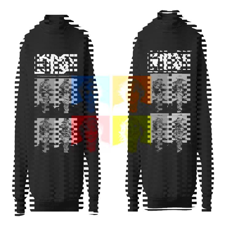 ジョン・レノン カラーブロック 長袖tシャツ スウェットシャツ