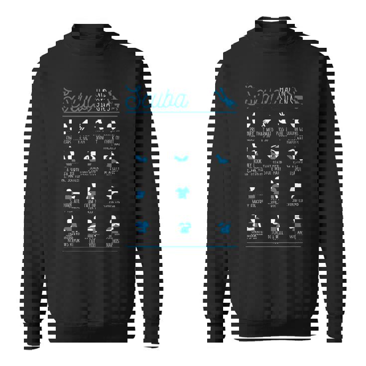 スキューバハンドシグナル チーム 面白いダイバーサイン ダイビングインストラクター スウェットシャツ