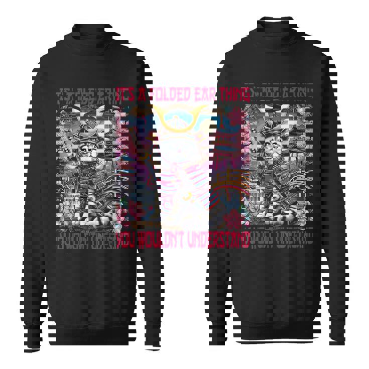 スコティッシュフォールド 耳 折れ 侍風景 スウェットシャツ