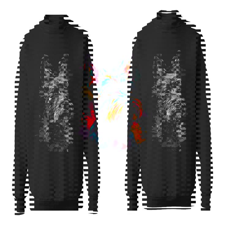 スコティッシュ・テリア 犬 グラフィック ペット アートワーク スコティッシュ・テリア スウェットシャツ