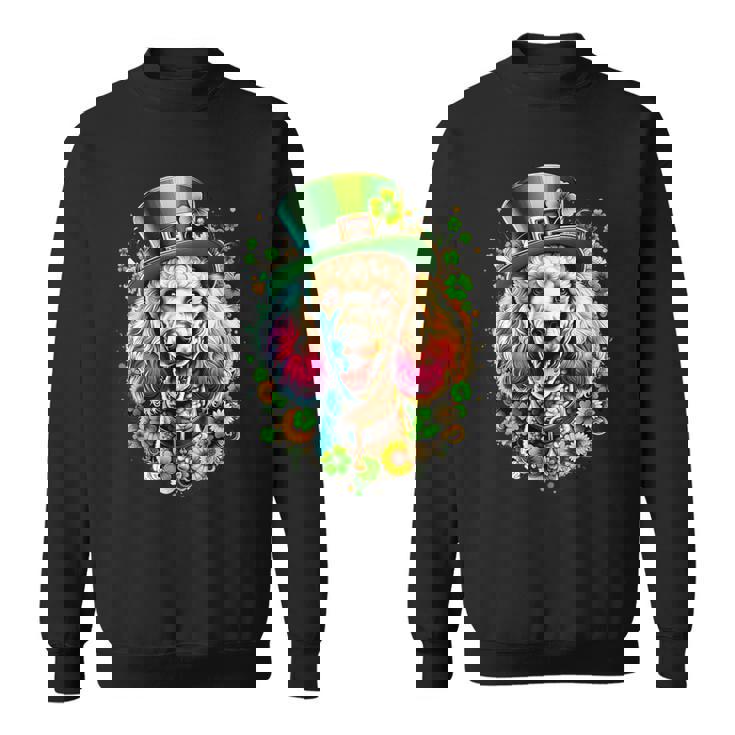 スタンダードプードル 犬 聖パトリックデー アートワーク スウェットシャツ