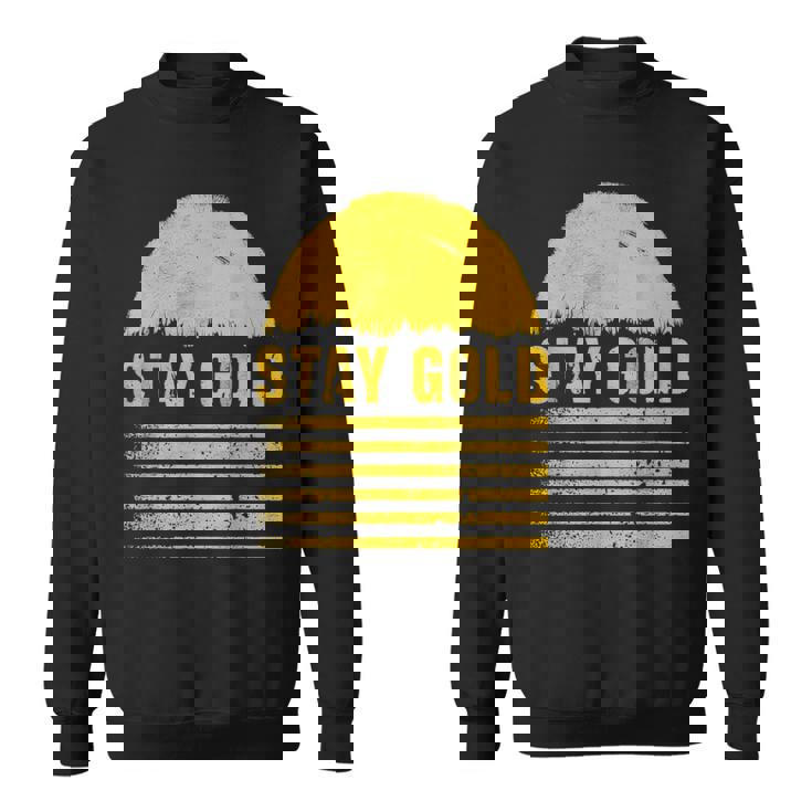 ステイゴールド 太陽 レトロ風 ストライプ 力強さ スウェットシャツ