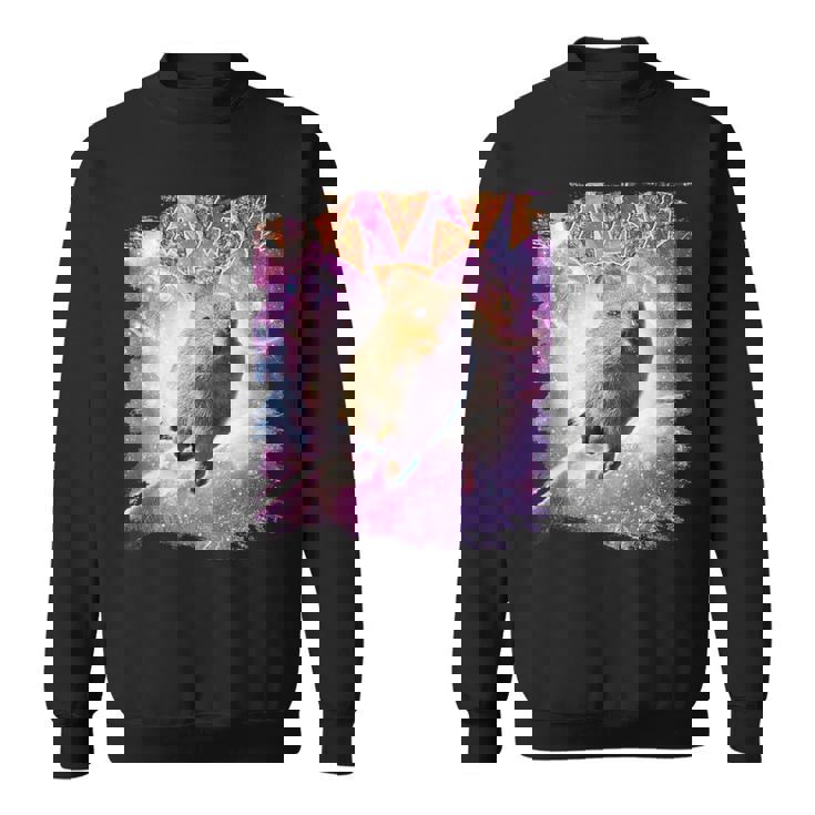 スペースギャラクシーquokka ワラビー ピザ付き スウェットシャツ