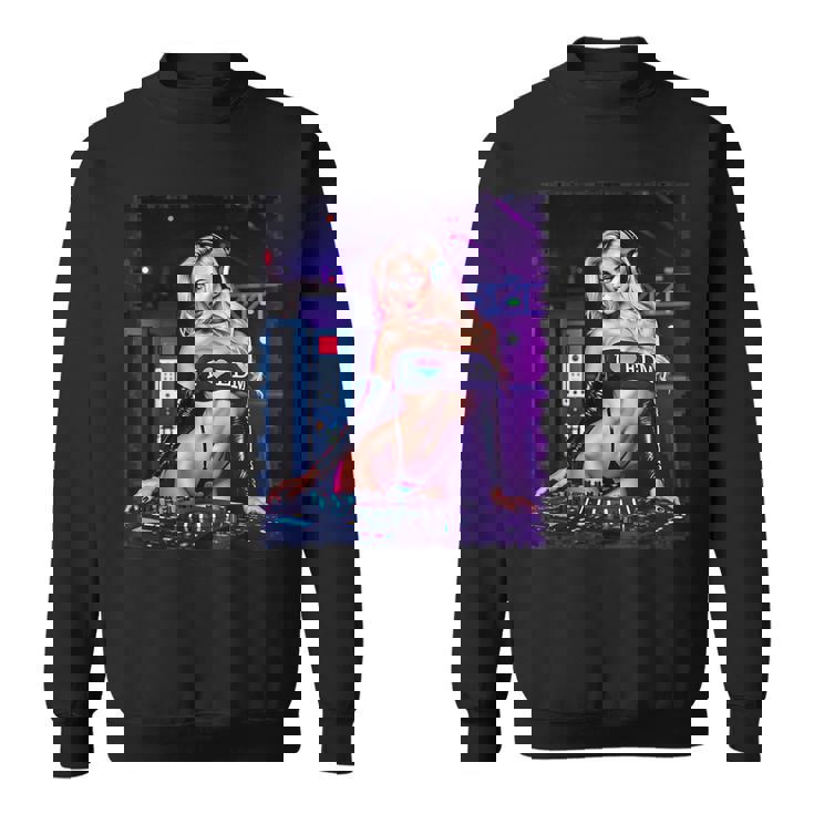 セクシーガールedmシャツメンズ–セクシーブロンドdjレイブ スウェットシャツ