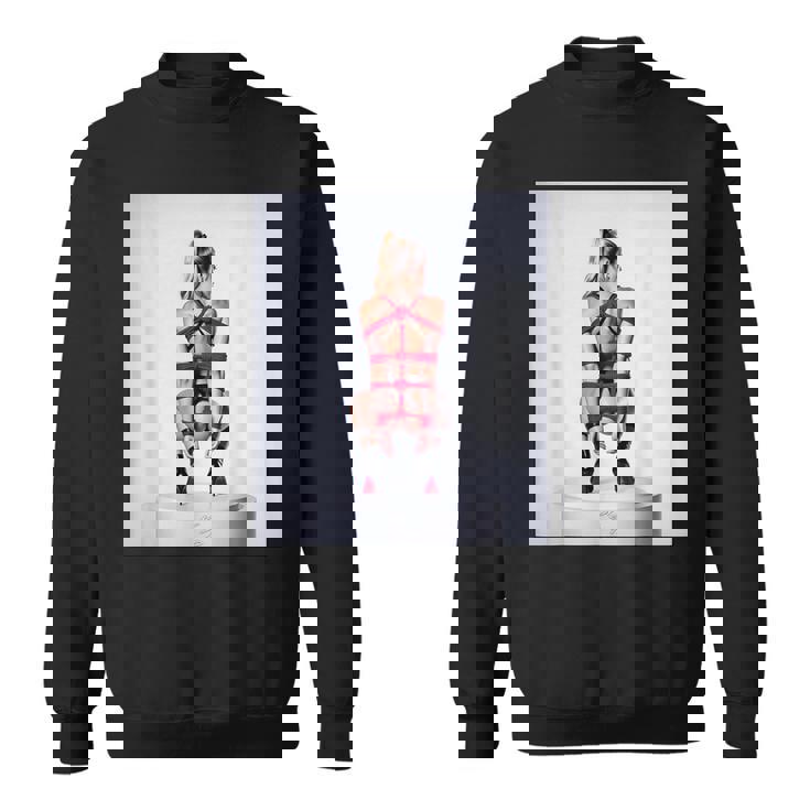 セクシーガールグラフィックtシャツ シバリロープのセクシーなピンナップガール スウェットシャツ