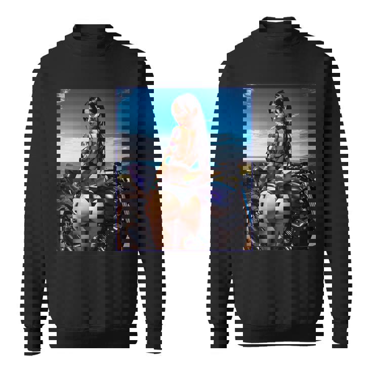 セクシーガールグラフィックtシャツ セクシーなラティーナガール&バイクビーチ。 長袖tシャツ スウェットシャツ