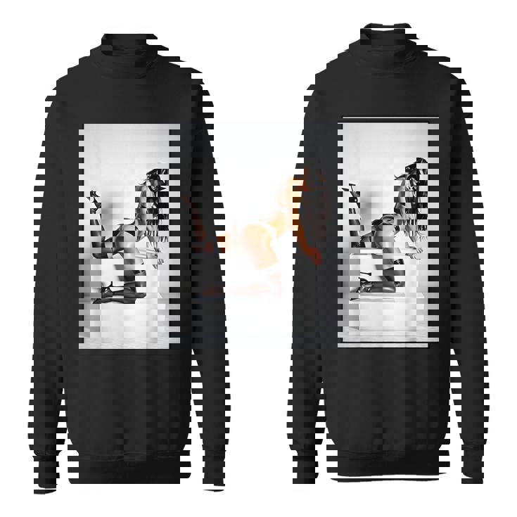 セクシーガールグラフィックtシャツ マスクのセクシーなファッションモデル スウェットシャツ