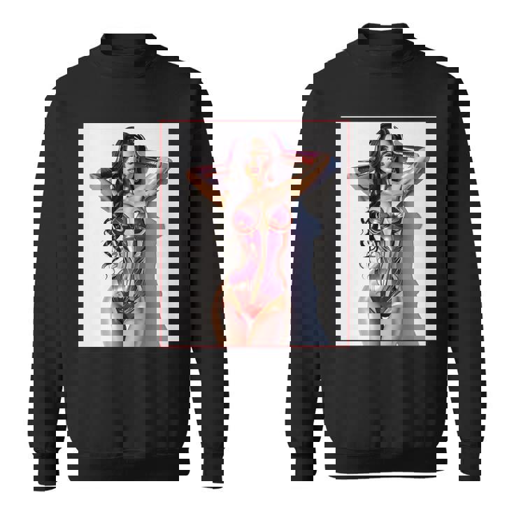 セクシーガールグラフィックtシャツ セクシー巨乳sfピンナップガール 長袖tシャツ スウェットシャツ