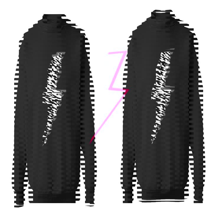 ゼブラ ピンク 稲妻 スウェットシャツ