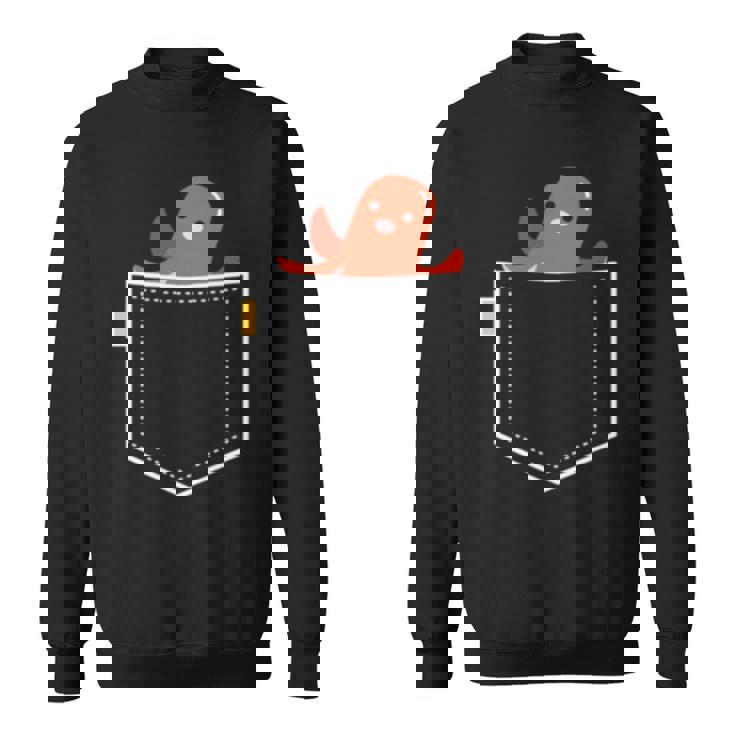 タコ ウインナー タコ 勝者 食べ物 イラスト ポケット デザイン かわいい 面白い 長袖tシャツ スウェットシャツ